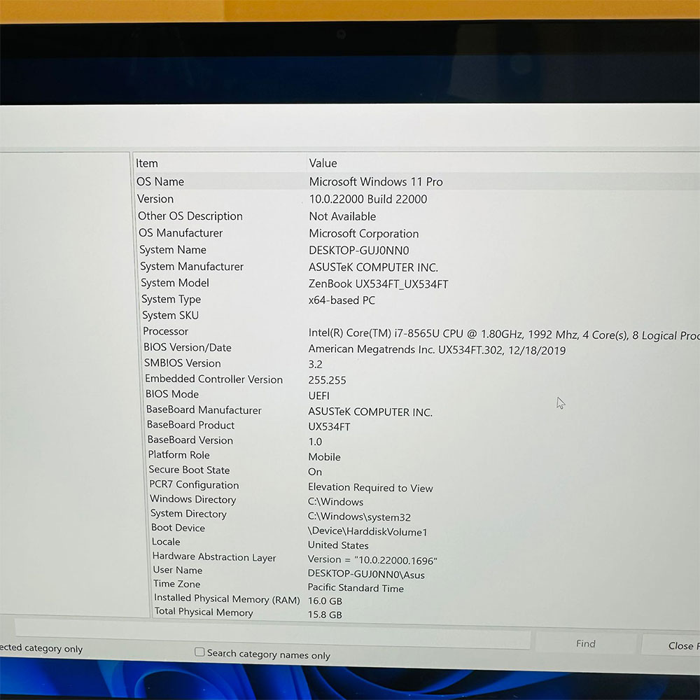 ASUS ZenBook UX534FT | i7 8th Gen | 16GB RAM | 512GB SSD |15.6” FHD Display | 4GB GTX 1650 with Max-Q Design | Intel Core i7-8565U | Dual Display Touch Pad | Laptop - Image 11