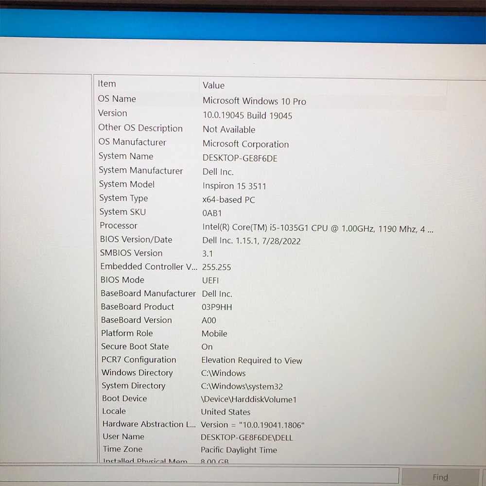 Dell Inspiron 15 3511 Laptop | 256GB SSD | 8GB RAM | Intel Core i5-1035G1 | Intel UHD Graphics | Touch Screen | 15.6″ FHD Display | Laptop - Image 10