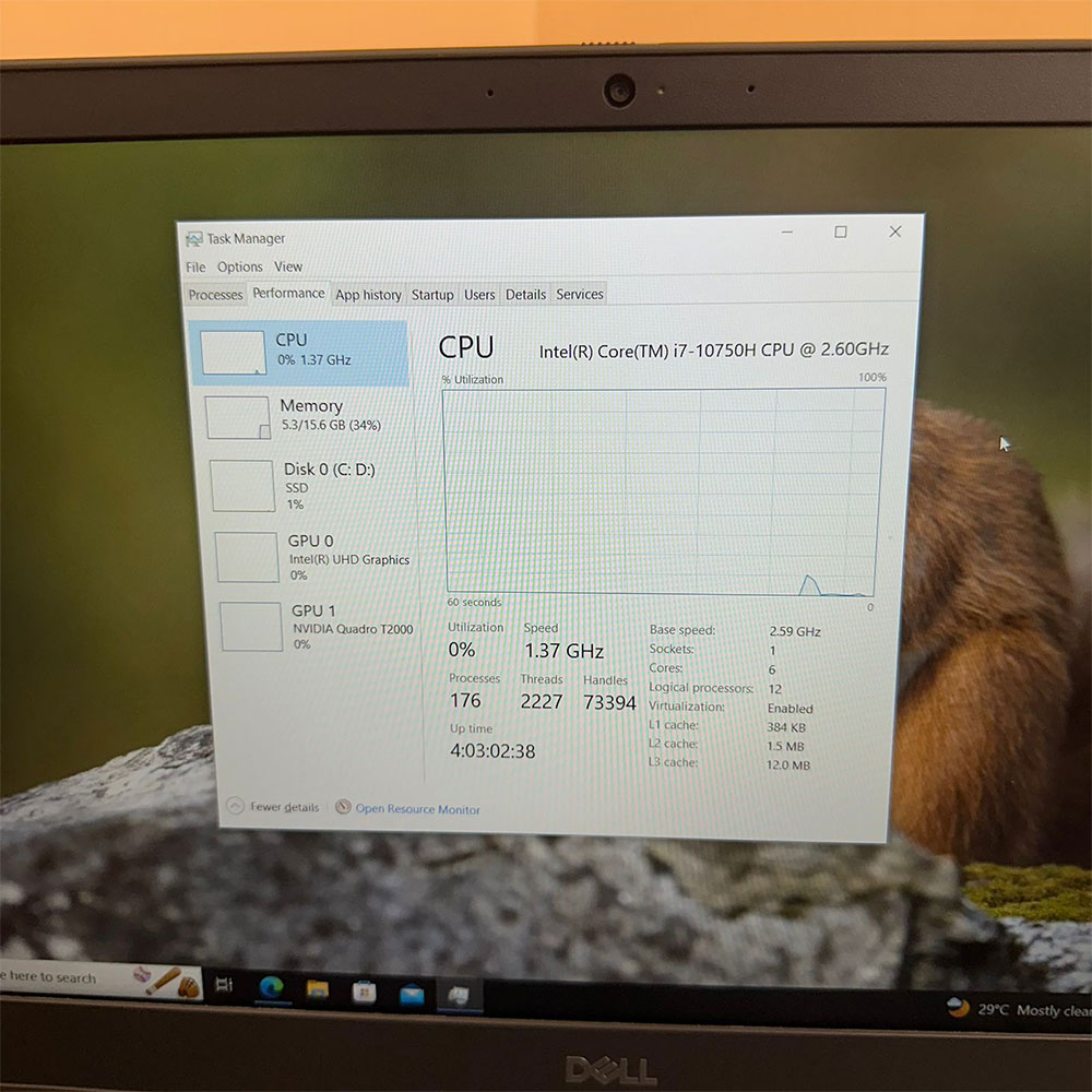 Dell Precision 7550 Laptop | 512GB SSD | 16GB RAM | Intel Core i7 10th Gen | 10750H 2.60GHz | 4GB NVIDIA Graphics Card | 15.6″ FHD IPS Display | Laptop - Image 9