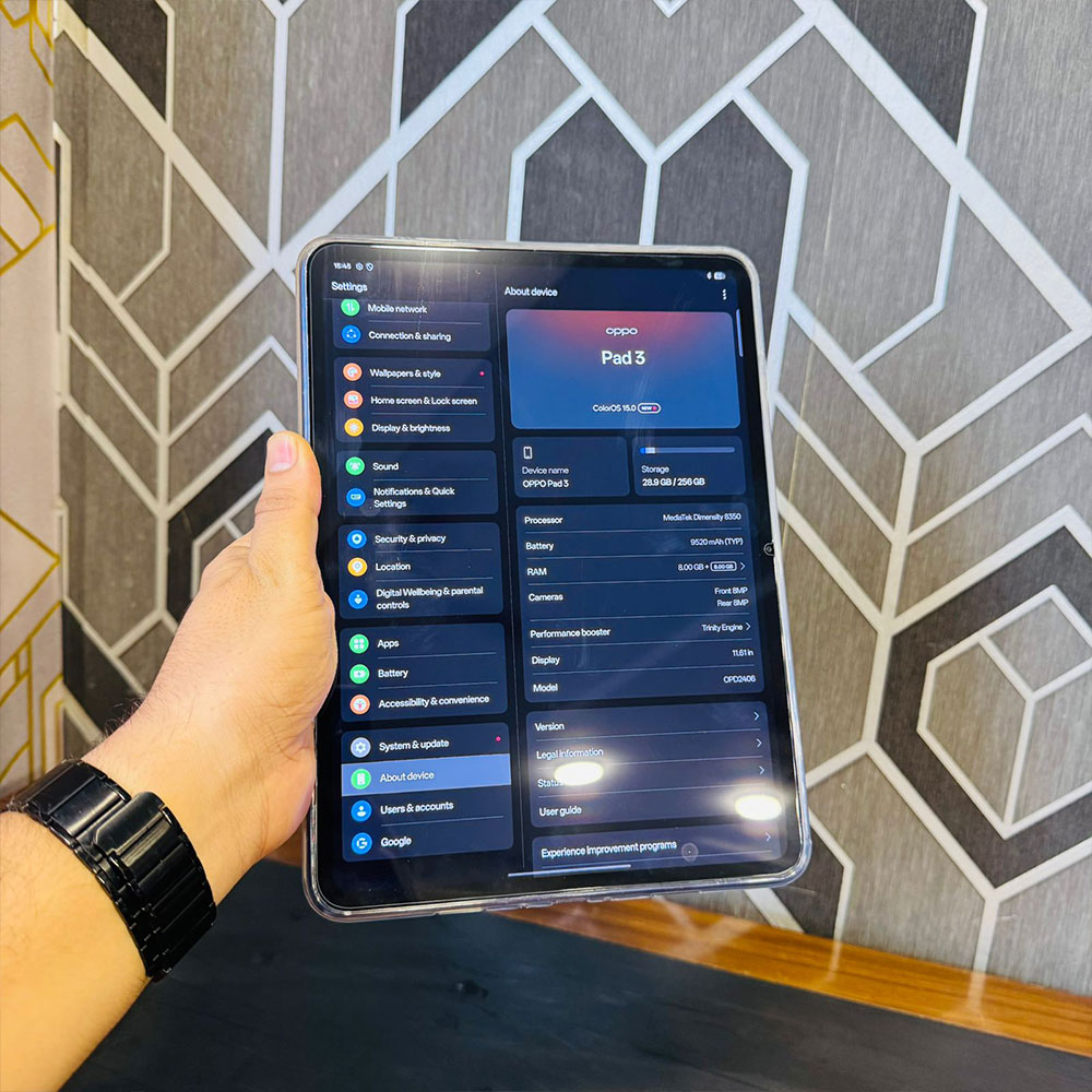 Oppo Pad 3 | 256GB ROM | 8GB RAM | 11.61″ IPS Display | Mediatek Dimensity 8350 | Android 15 | 9520 mAh Battery | WiFi | Tablet PC - Image 9