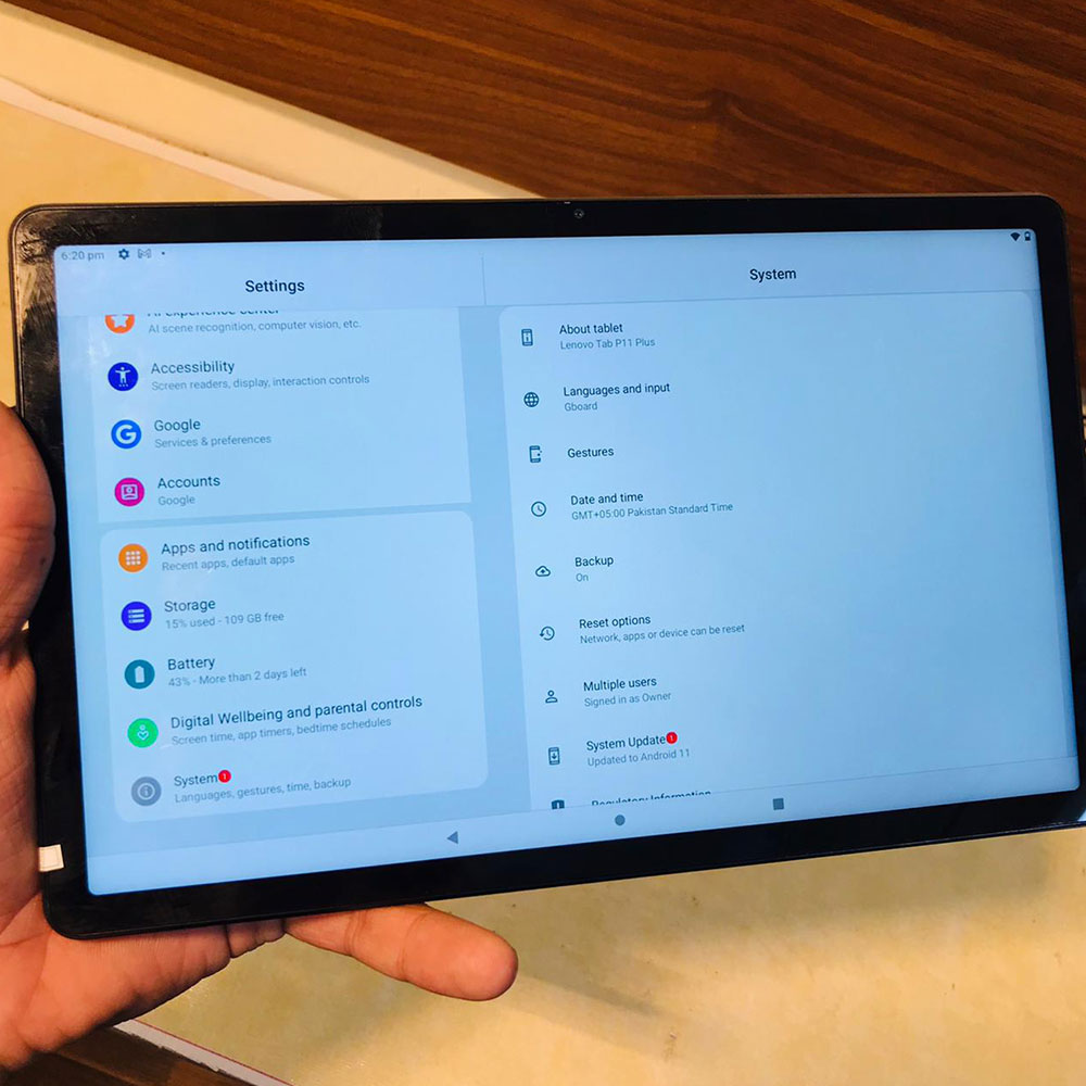 Lenovo Tab P11 | 64GB Storage | 4GB RAM | 13MP Camera | Wifi Tablet | 11″ Display | 7700 mAh Battery | Tablet PC - Image 9