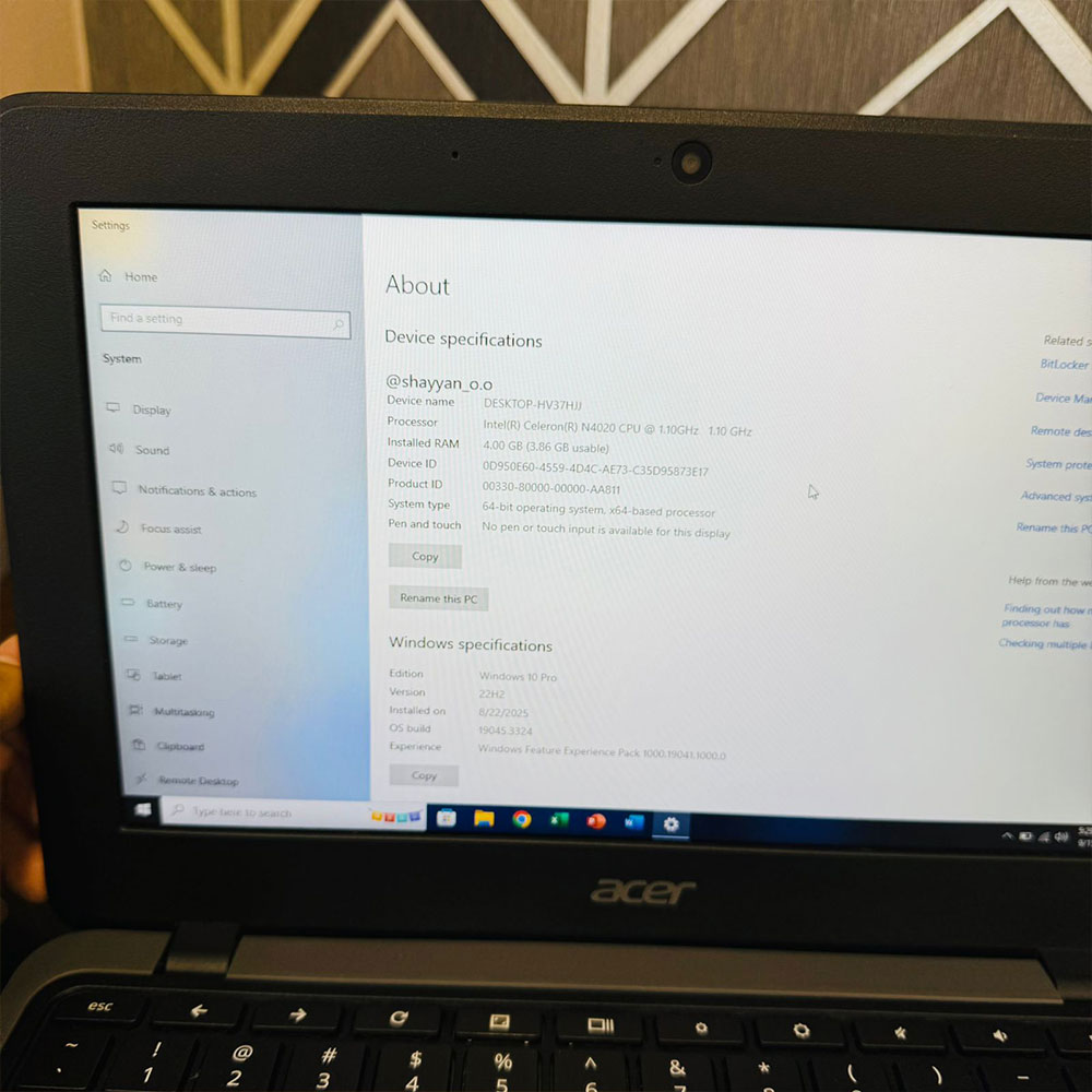 Acer Chromebook C733 | 32GB Storage | 4GB RAM | 11.6″ HD Display | Windows 10 | Intel Celeron N4020 | Chromebook - Image 11