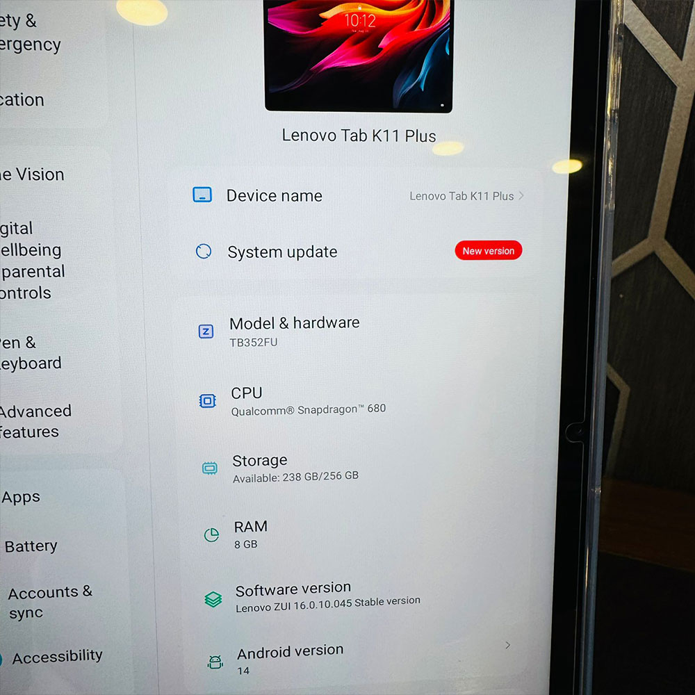 Lenovo Tab K11 Plus 256GB Storage | 8GB RAM | Snapdragon 680 4G | 8600 mAh Battery | 13MP Camera | Adreno 610 | Tablet - Image 12