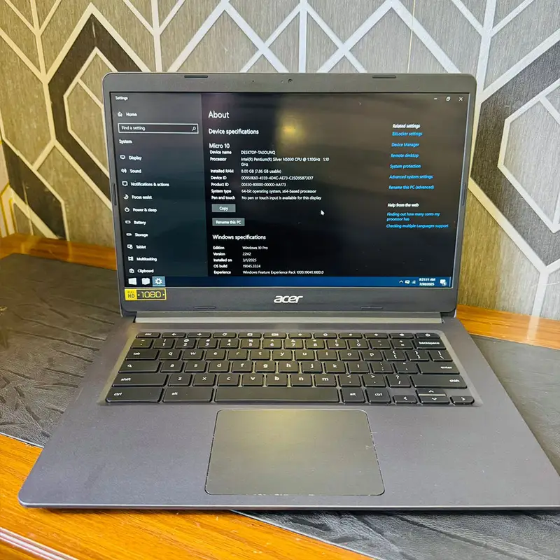 Acer Chromebook C933 | 64GB Storage | 8GB RAM | 14″ Touch Screen Display | Intel Pentium Silver N5030 1.10 GHz | Windows 10 | Chromebook - Image 8