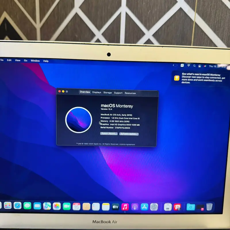 Apple MacBook Air 2015 | 128GB SSD | 8GB RAM | 1.6GHz Dual-Core Core i5 | 13.3 inch HD Display | Intel HD Graphics 6000 | 8 Hours Battery | MacBook - Image 10