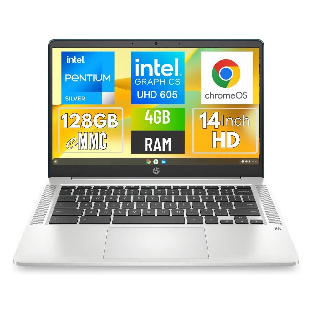 HP Chromebook 14a-na0062tg | 128GB Storage | 4GB RAM | 14″ HD Display | Windows 10 | Backlit Keyboard | Intel Pentium Silver N5030U 1.10GHz | ChromeBook