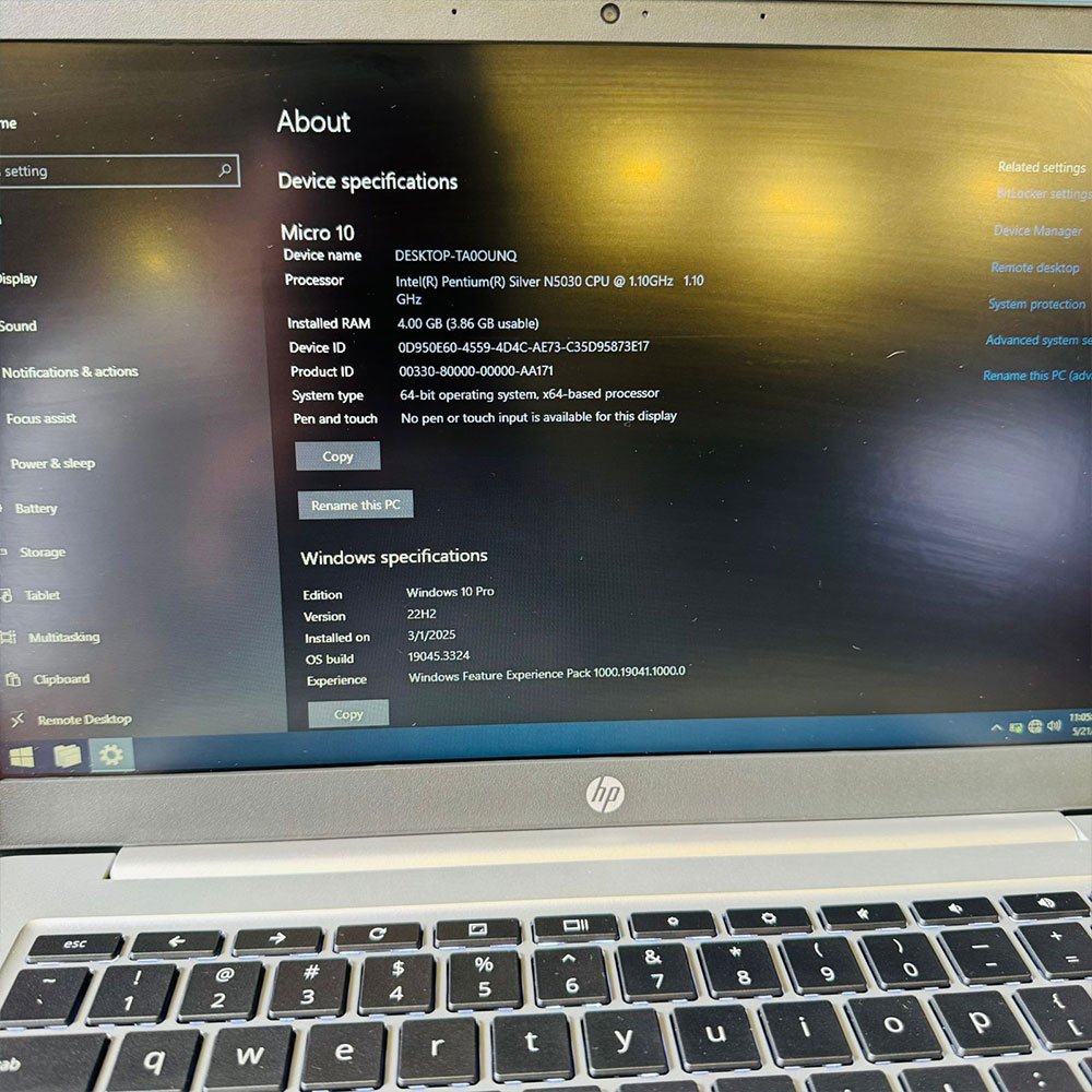 HP Chromebook 14a-na0062tg | 128GB Storage | 4GB RAM | 14″ HD Display | Windows 10 | Backlit Keyboard | Intel Pentium Silver N5030U 1.10GHz | ChromeBook - Image 12