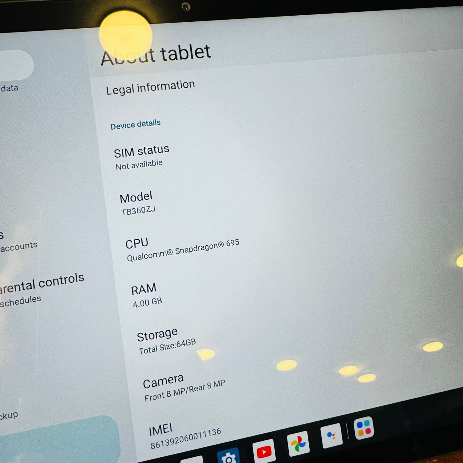 Lenovo | Tab M10 5G | 64GB ROM | 4GB RAM | 10.61″ 2K Display | Snapdragon 695 | Android 13 | 7700mAh Battery | 5G | Tablet PC - Image 6