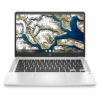 HP Chromebook 14a-na0052tg | 64GB eMMC | 4GB RAM | Celeron N4020 | Backlit Keyboard | Play Store | 2029 Updatable | 14″ HD Display | Chromebook