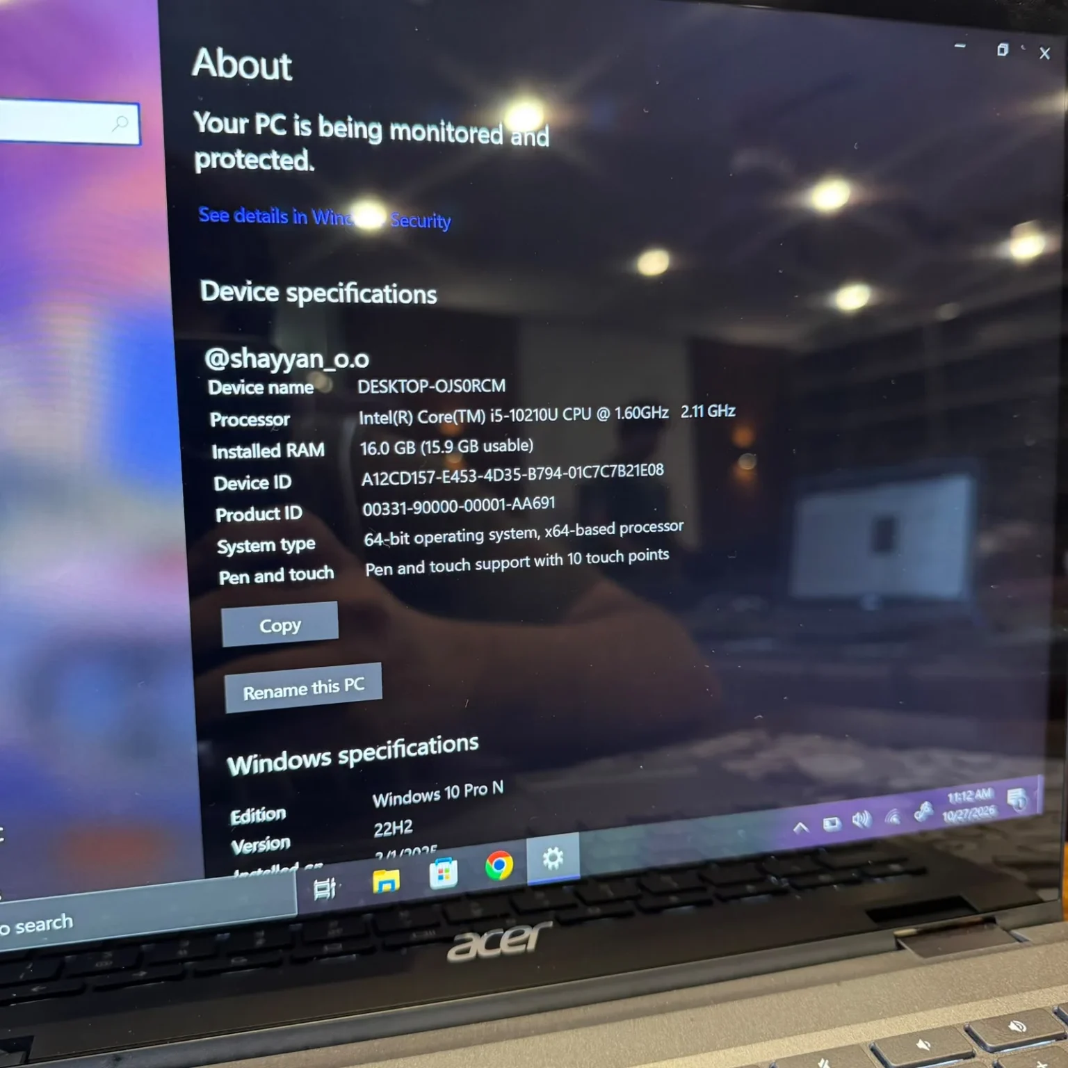 Acer Spin 713 | Core i5 10th Gen | 16GB RAM | 256GB SSD | 13.5″ 2K Touchscreen | 360° Rotatable | Windows 10 | Laptop - Image 8